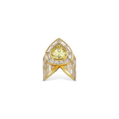 MARINA B. COLOURED DIAMOND AND DIAMOND 'CLAW' RING