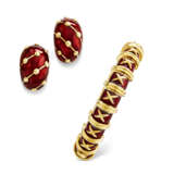 TIFFANY & CO., JEAN SCHLUMBERGER SET OF ENAMEL AND GOLD 'CROISILLON' JEWELLERY - photo 1