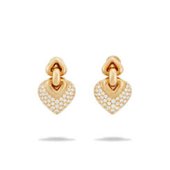 BULGARI DIAMOND AND GOLD 'DOPPIO CUORE' EARRINGS