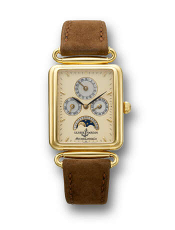 ULYSSE NARDIN, YELLOW GOLD PERPETUAL CALENDAR 'MICHELANGELO' WITH MOTHER-OF-PEARL SUBDIALS, REF. 161-47 - фото 1