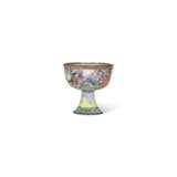 A VERY RARE SMALL PAINTED ENAMEL STEM CUP - photo 3