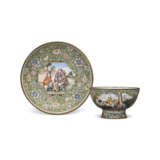 A RARE PAINTED ENAMEL CUP AND SAUCER - photo 1