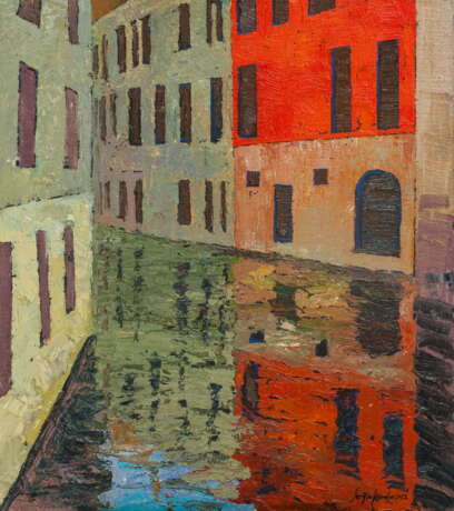 Venice Canvas on the subframe Oil paint Impressionism Cityscape Ukraine 2022 - photo 1