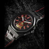 AUDEMARS PIGUET. A VERY RARE BLACK COATED STAINLESS STEEL TOURBILLON CHRONOGRAPH LIMITED EDITION WRISTWATCH - photo 1
