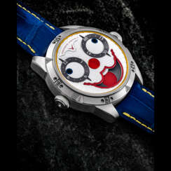 KONSTANTIN CHAYKIN. AN UNUSUAL STAINLESS STEEL LIMITED EDITION AUTOMATIC WRISTWATCH WITH MOON PHASES