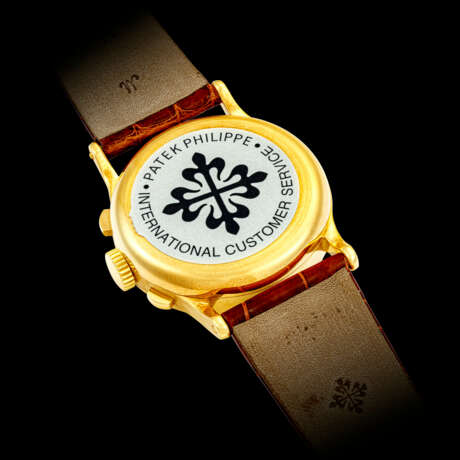 PATEK PHILIPPE. A VERY RARE 18K GOLD SPLIT SECONDS CHRONOGRAPH WRISTWATCH - Foto 2