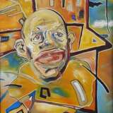 "Бронзовые уши дедушки Лазаря" Холст на подрамнике Масло на холсте Современный сюрреализм Портрет Гомель 1998 г. - фото 1