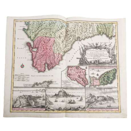 Historical copperplate map of Spain, 18th c. - - фото 1