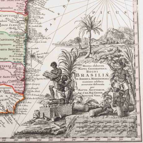 Historical copperplate map of Brazil, 18th c. - - фото 3