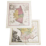 Historical copper engraved maps of France and Corsica, 18th century. - Foto 1