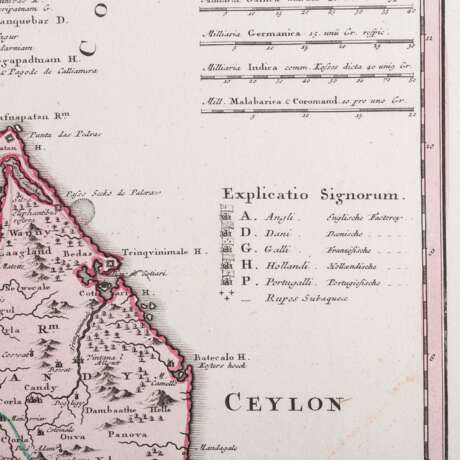 Historical copper engraved map of India, 18th c. - - Foto 4