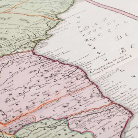 Historical copper engraved map of India, 18th c. - - Foto 5