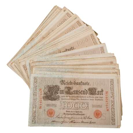 Large assortment of banknotes, mostly German Reich, - Foto 3