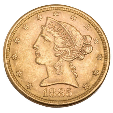 USA - 5 Dollars 1885/S, Coroned Head, GOLD, - Foto 1
