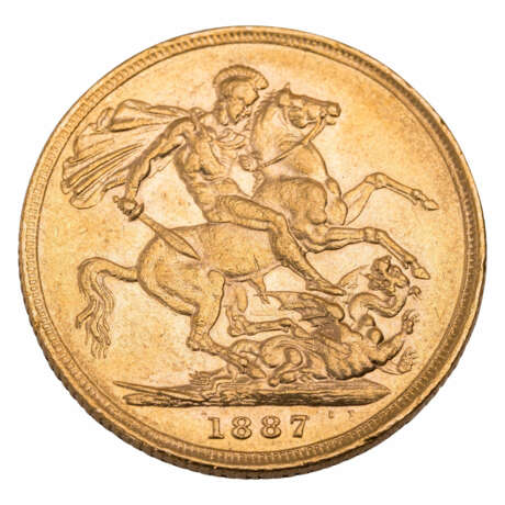 Australia/Gold - 1 Sovereign 1887/S, Victoria Young Head, - Foto 2