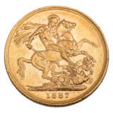 Australia/Gold - 1 Sovereign 1887/S, Victoria Young Head, - photo 2