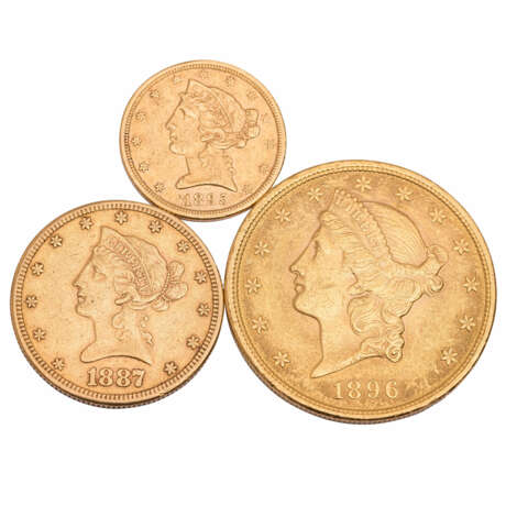 USA/GOLD - Trilogy with 20 dollars 1896 - Foto 1