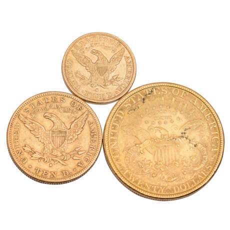 USA/GOLD - Trilogy with 20 dollars 1896 - Foto 2