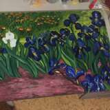 “Irises” Canvas Oil paint Impressionist Landscape painting 2018 - photo 2