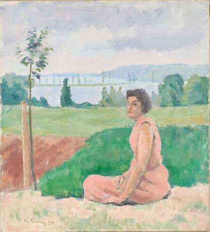 Porträt Charlotte Kühn vor Landschaft oberhalb des Sees - Foto 1