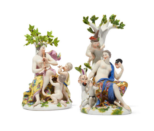 FOUR MEISSEN PORCELAIN GROUPS FROM A SERIES OF THE MUSES - photo 4