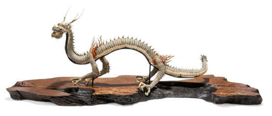 A JAPANESE IVORY ARTICULATED DRAGON - photo 1