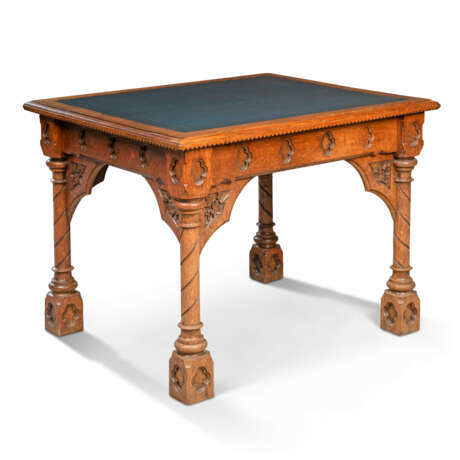 A MID-VICTORIAN GOTHIC-REVIVAL OAK WRITING-TABLE - photo 3