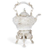 A VICTORIAN SILVER KETTLE, STAND AND LAMP - фото 2