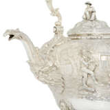 A VICTORIAN SILVER KETTLE, STAND AND LAMP - фото 5