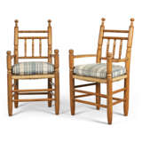 A PAIR OF EUROPEAN TURNED FRUITWOOD CHAIRS - photo 1