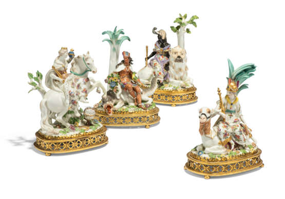 A SET OF FOUR ORMOLU-MOUNTED MEISSEN PORCELAIN FIGURES EMBLEMATIC OF THE CONTINENTS - photo 1