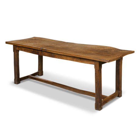 AN ENGLISH OAK SINGLE PLANK TOP REFECTORY TABLE - photo 2