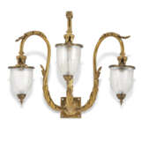 A SET OF FOUR GILT-BRONZE LARGE THREE-BRANCH WALL-LIGHTS - photo 4