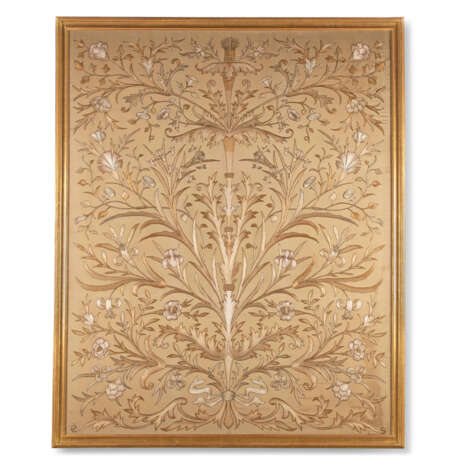 A VICTORIAN EMBROIDERED SILK PANEL - Foto 1