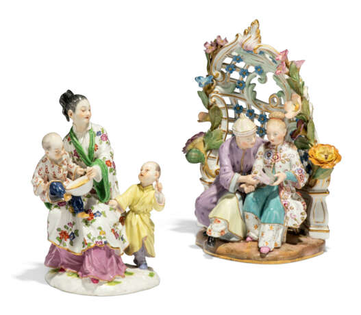 TWO MEISSEN PORCELAIN CHINOISERIE GROUPS - Foto 1