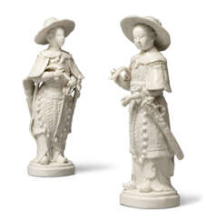 TWO CHINESE DEHUA PORCELAIN STANDING MODELS OF ARCHERS