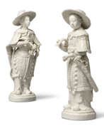 Figurine. TWO CHINESE DEHUA PORCELAIN STANDING MODELS OF ARCHERS