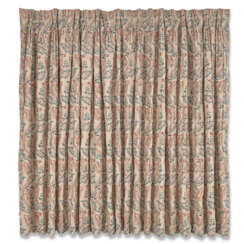 FOUR PAIRS OF EMBROIDERED LINEN CURTAINS