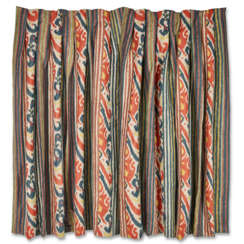 FOUR PAIRS OF ‘CARACAS SANGRIA’ BY PIERRE FREY LINEN CURTAINS