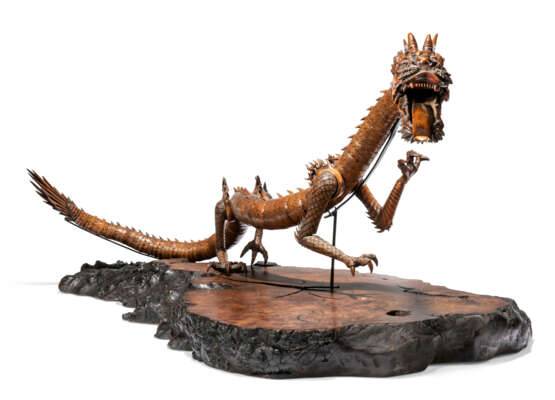 A JAPANESE BOXWOOD LARGE ARTICULATED DRAGON - фото 5