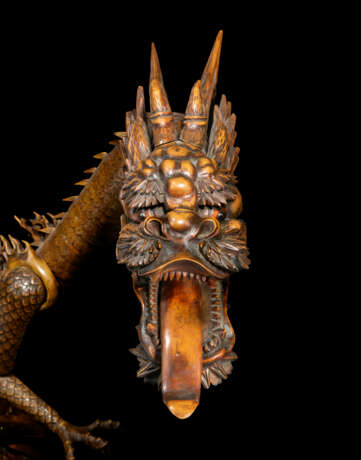 A JAPANESE BOXWOOD LARGE ARTICULATED DRAGON - photo 9