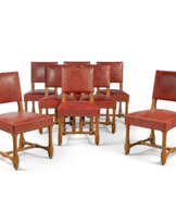 A SET OF EIGHT EARLY VICTORIAN GOTHIC REVIVAL OAK SIDE CHAIRS