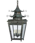 Lanterne. A VERDIGRIS PATINATED-COPPER SMALL &#39;PAGODA&#39; LANTERN