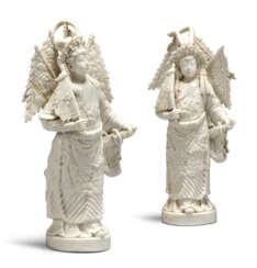 TWO CHINESE DEHUA PORCELAIN STANDING FIGURES