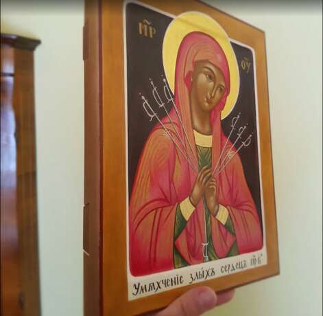 Icon of the Mother of God *Seven Arrows* Egg tempera Byzantine style iconography Byzantine icon Russia 2019 - photo 8