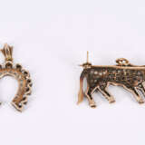 Set of Bull and Horseshoe Diamond Pendants - photo 3