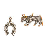 Set of Bull and Horseshoe Diamond Pendants - фото 4