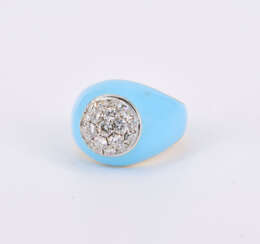 Enamel Diamond Ring