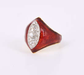 Enamel Diamond Ring