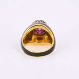 Enamel Ruby Diamond Ring - photo 3